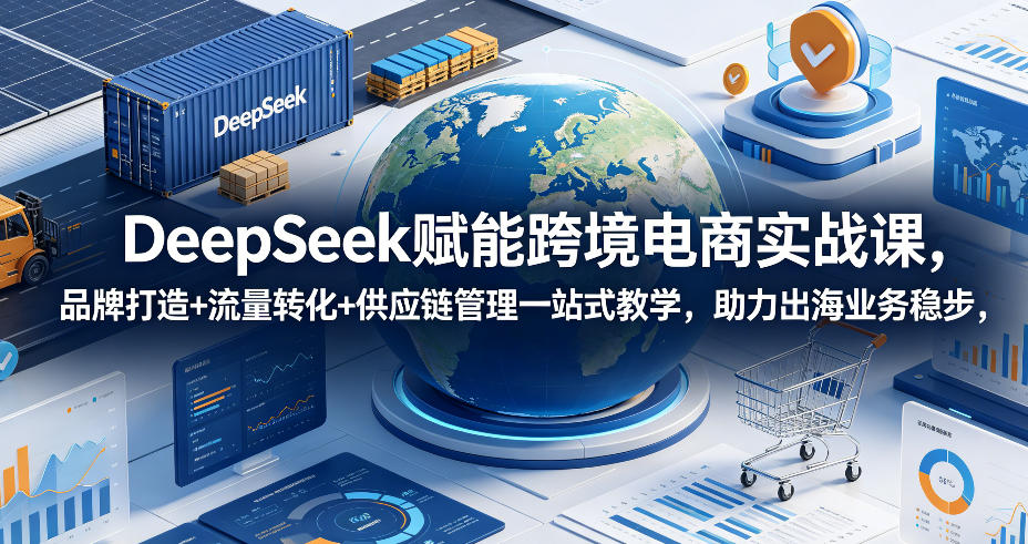 DeepSeek赋能跨境电商实战课，品牌打造+流量转化+供应链管理一站式教学，助力出海业务稳步发展-项目网