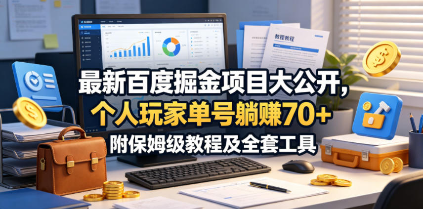 最新百度掘金项目大公开，个人玩家单号躺賺70+，附保姆级教程及全套工具【揭秘】-项目网