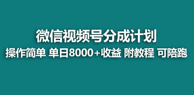 【蓝海项目】视频号分成计划最新玩法,单天收益8000+,附玩法教程,24年…-项目网