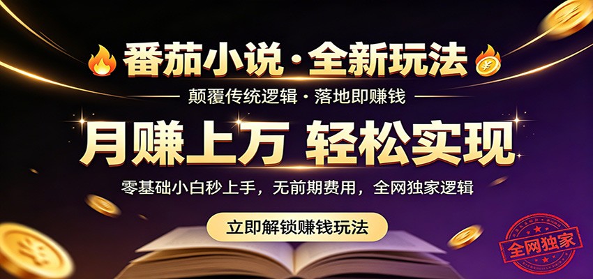 番茄小说6月最新独家玩法，稳定落地实测月入过万！-项目网