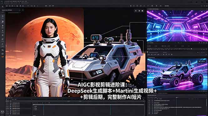 AIGC影视剪辑进阶课：DeepSeek生成脚本+Martini生成视频+剪辑后期，完整制作AI短片-项目网