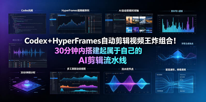 Codex＋HyperFrames自动剪辑视频王炸组合！30分钟内搭建起属于自己的AI剪辑流水线(完整版实操教程手册)-项目网
