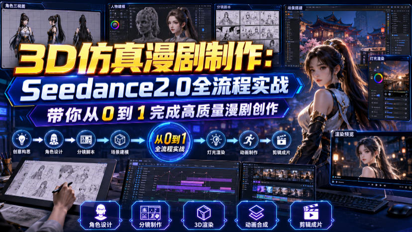 3D仿真漫剧制作:Seedance2.0全流程实战,带你从0到1完成高质量漫剧创作-项目网