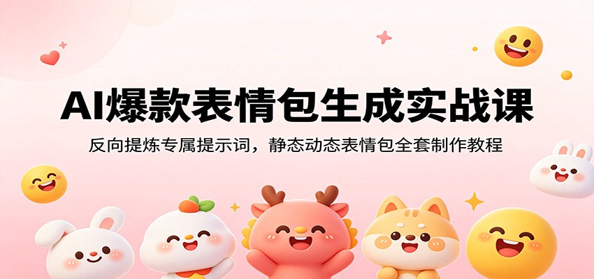 AI爆款表情包生成实战课：反向提炼专属提示词，静态动态表情包全套制作教程-项目网