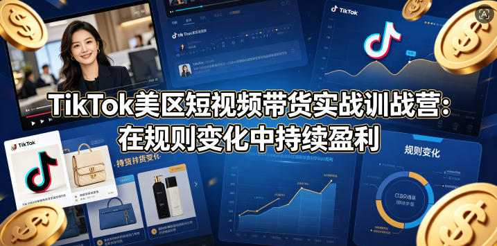 TikTok美区短视频带货实战训战营:在规则变化中持续盈利-项目网