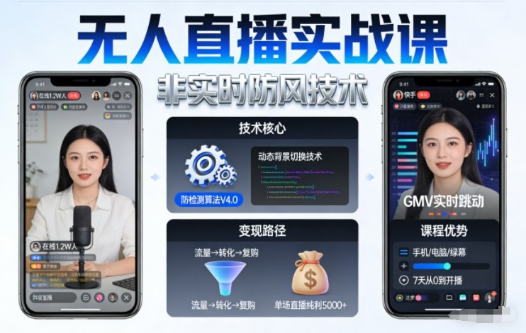 宝子哥无人直播实战课，非实时防风技术，聚焦抖音快手等平台直播带货，轻松开启直播变现之路(更新2026年07月11日)-项目网