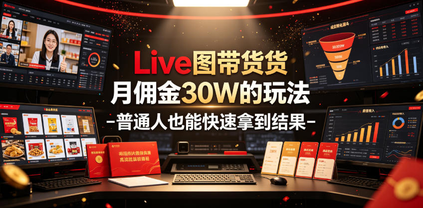 Live图带货月佣金30W的玩法-普通人也能快速拿到结果-项目网
