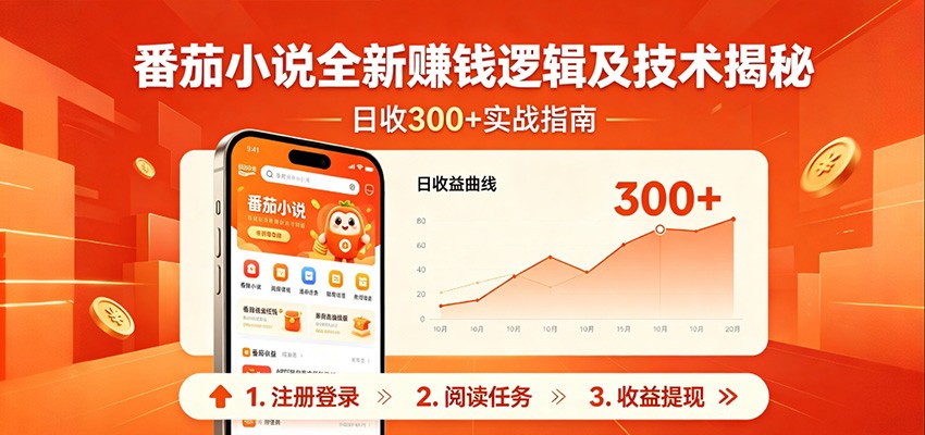 番茄小说全新赚钱逻辑及技术日收300+,小白新书皆可做!无脑赚就行了!-项目网