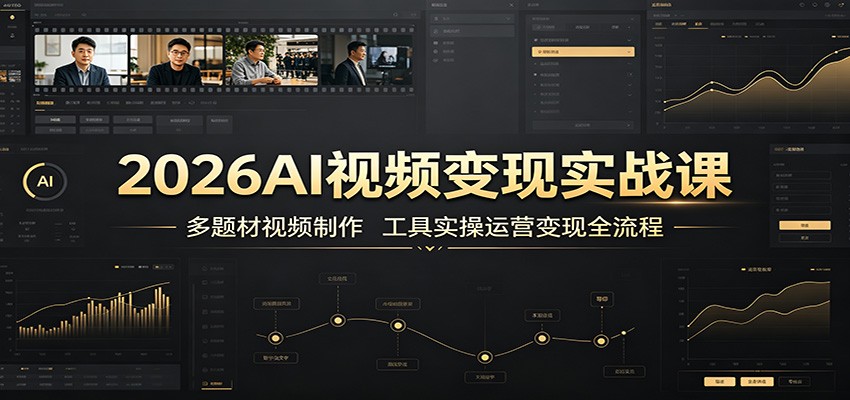 2026AI视频变现实战课:多题材视频制作,工具实操运营变现全流程-项目网