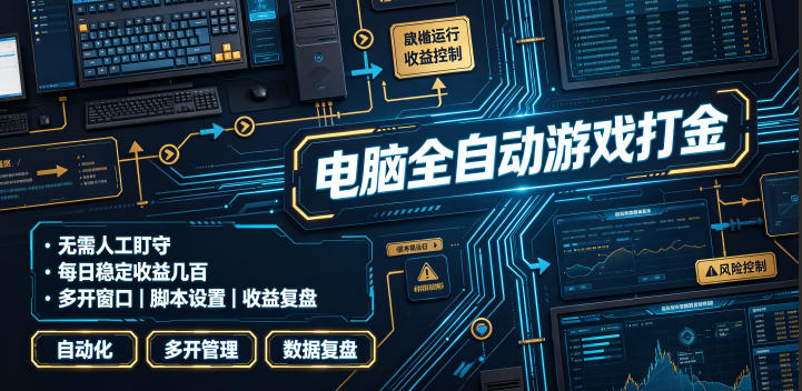 电脑全自动游戏打金,无需人工盯守,每日稳定收益几百!【揭秘】-项目网