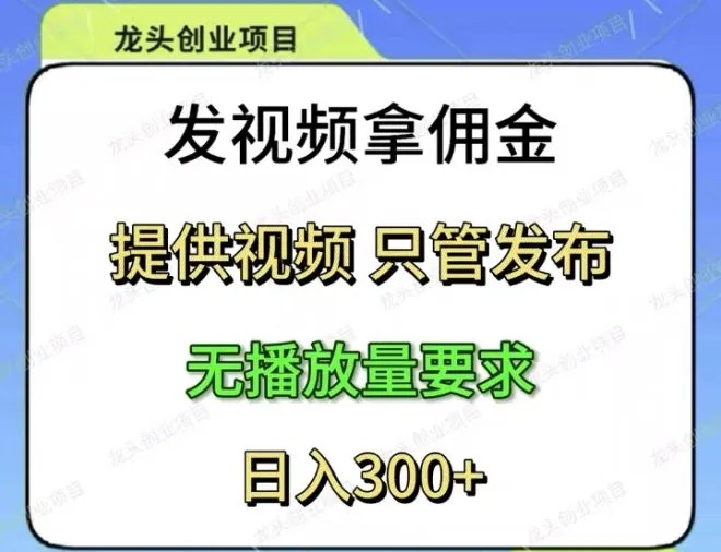 视频代发-轻松发视频赚收益,闲置用户账号代发一条可获最高10元-项目网