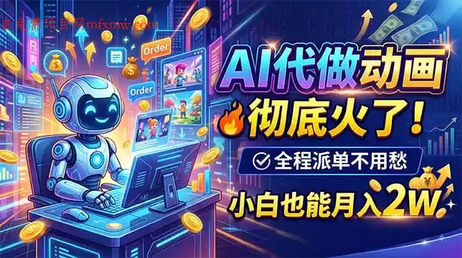 AI代做动画，彻底火了！全程派单不用愁，小白也能月入2W-项目网