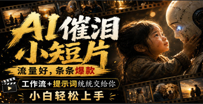 AI催泪小短片,流量好,条条爆款,工作流+提示词统统交给你,小白轻松上手-项目网