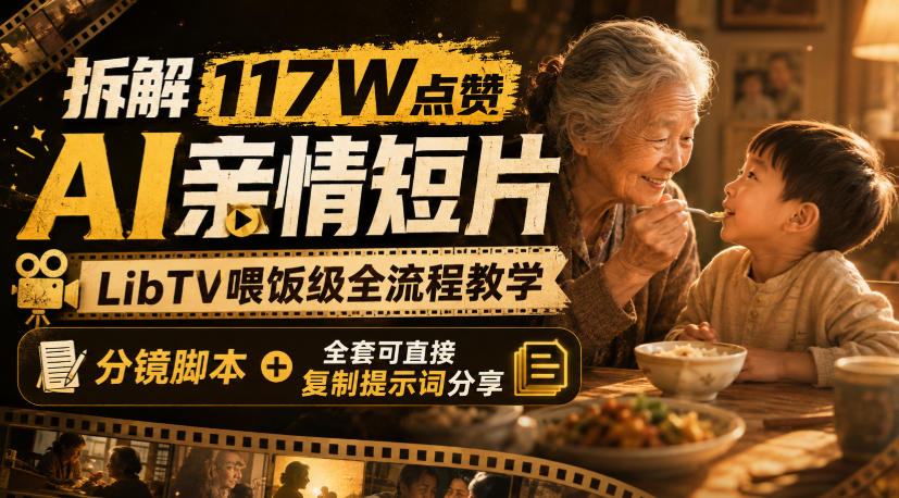 拆解117W点赞AI亲情短片，LibTV喂饭级全流程教学，分镜脚本+全套可直接复制提示词分享-项目网
