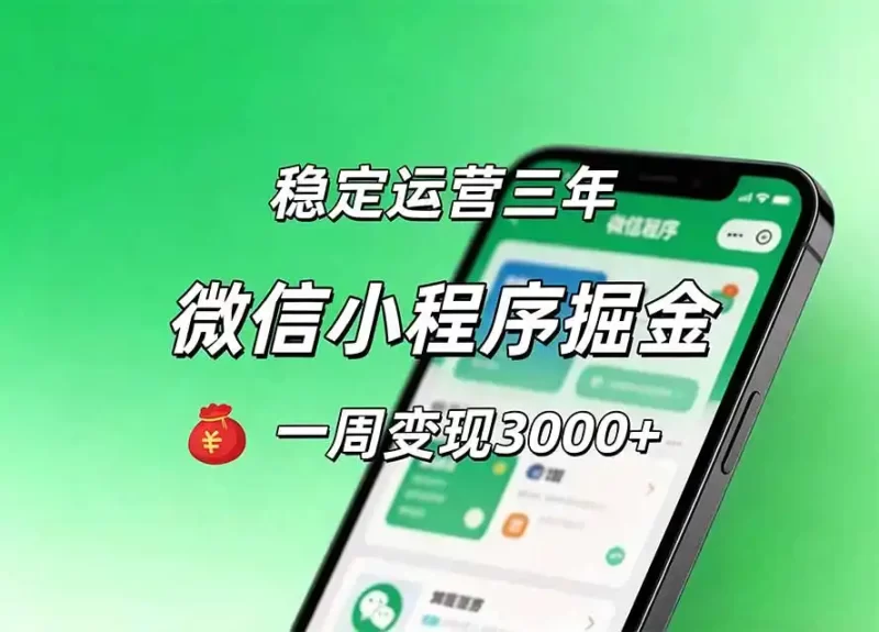 月收益稳定1W+的微信小程序,前期积累客户,后期躺平养老,小白轻松上手-项目网
